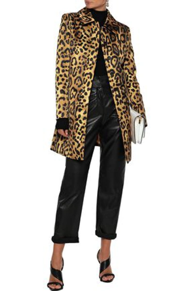 Shop Adam Lippes Woman Leopard-print Duchesse-satin Coat Animal Print