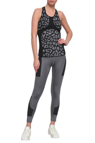 Shop Adidas By Stella Mccartney Comfort Mesh-paneled Leopard-print Climalite Tank In Animal Print