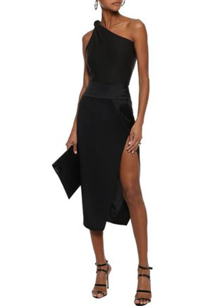 Shop Alix One-shoulder Cutout Stretch-jersey Bodysuit In Black