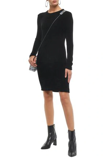 Shop Enza Costa Ribbed Chenille Mini Dress In Black