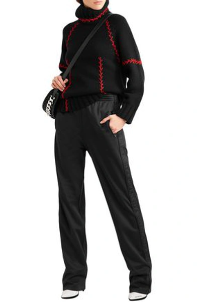 Shop Givenchy Woman Satin-jersey Track Pants Black