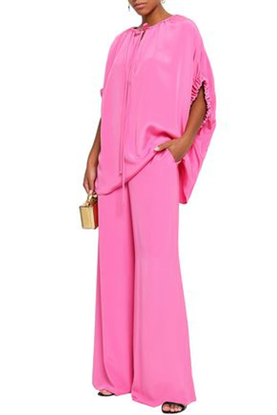 Shop Emilio Pucci Gathered Silk Crepe De Chine Tunic In Pink