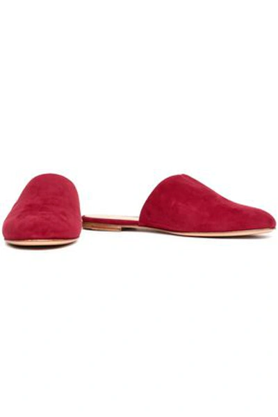 Shop Gianvito Rossi Paloma Suede Slippers In Brick