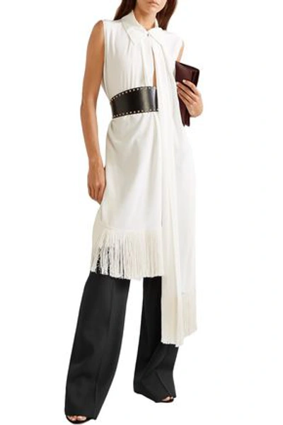 Shop Givenchy Woman Grain De Poudre Wool Wide-leg Pants Black