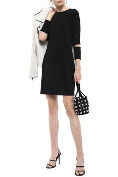 Shop Helmut Lang Woman Cutout Jersey Mini Dress Black