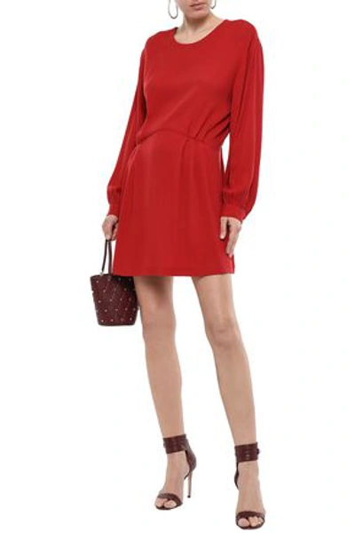 Shop Iro Broken Open-back Crepe Mini Dress In Red