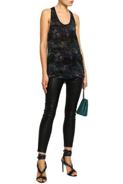 Iro Jetta Printed Georgette Tank In Midnight Blue