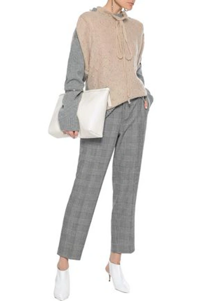 Shop Jw Anderson J.w.anderson Woman Ruffle-trimmed Merino Wool-blend Bouclé Sweater Neutral