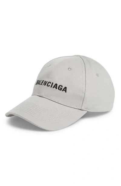 Shop Balenciaga Embroidered Baseball Cap In Lead/black