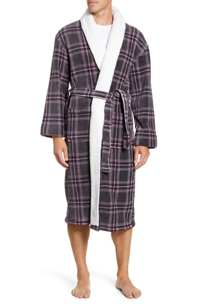 Shop Majestic Contentment Plush Robe In Navy