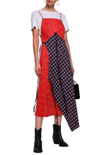 Shop R13 Woman Paneled Printed Cotton Midi Dress Multicolor