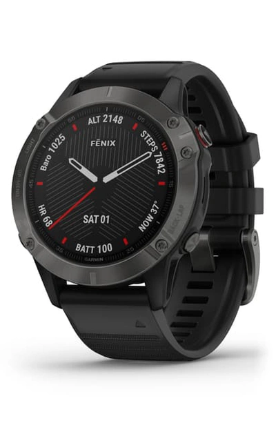 Shop Garmin Fenix 6 Sapphire Premium Multisport Gps Watch, 47mm In Cabron Grey/ Black