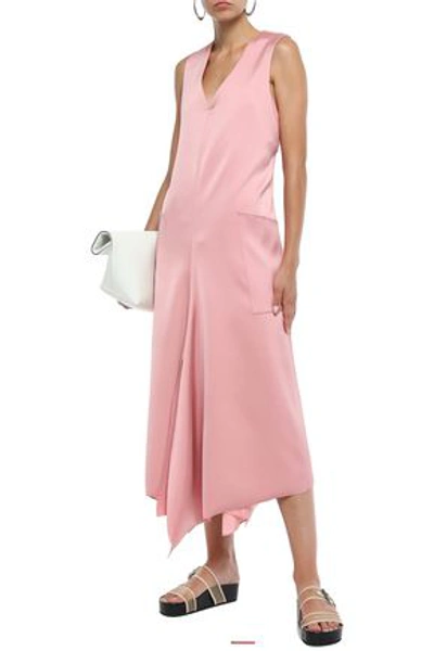 Shop Tibi Woman Asymmetric Satin-crepe Midi Dress Blush