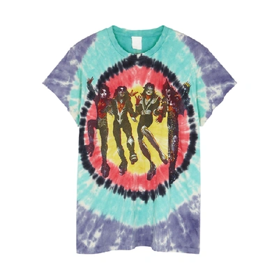 Shop Madeworn Kiss Destroyer Tie-dyed Cotton T-shirt In Multicoloured