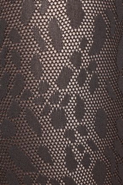 Shop Wolford Jacquard-knit 40 Denier Fishnet Tights In Anthracite