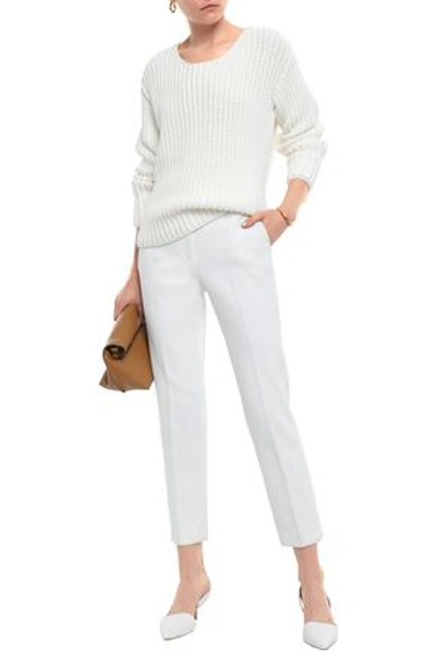 Shop Mansur Gavriel Woman Cotton-blend Sweater White