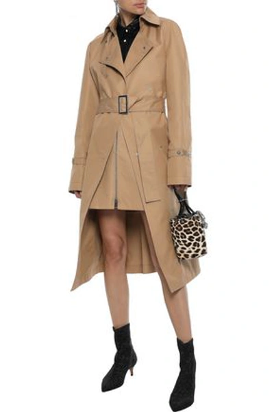 Shop Paco Rabanne Belted Cotton-blend Gabardine Trench Coat In Light Brown
