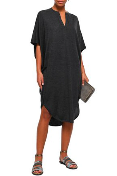 Shop Brunello Cucinelli Cashmere And Silk-blend Tunic In Charcoal