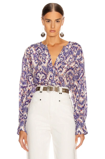 Shop Isabel Marant Étoile Yacah Top In Blue