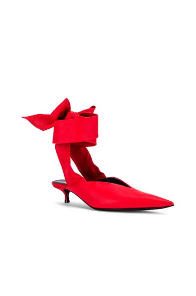 Shop Balenciaga Dance Knife 缠裹猫跟鞋 In Red