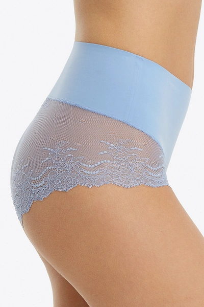 Shop Spanx Undie-tectable Lace Hipster Panties In Provincial Blue