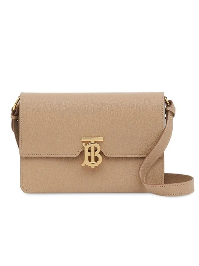 Shop Burberry Neutral Women's Small Monogram Motif Leather Crossbody Bag In Brown