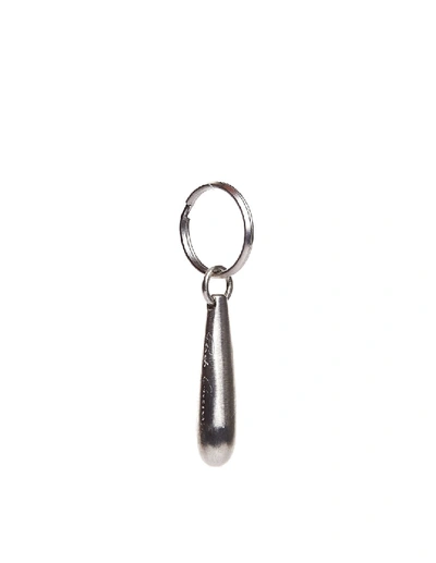 Shop Rick Owens Large Silver Teardrop Keyring In Grey