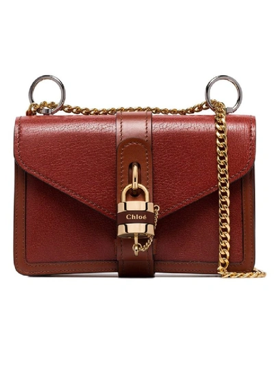 Shop Chloé Brown Women's Aby Chain Shoulder Bag Sepia Brown In Red