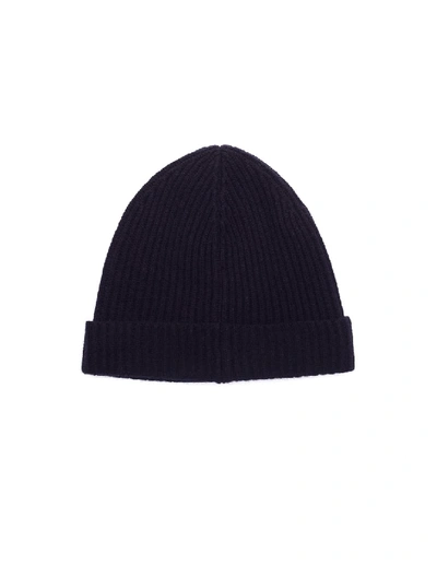 Shop Jil Sander Black Cashmere Rib Knit Beanie