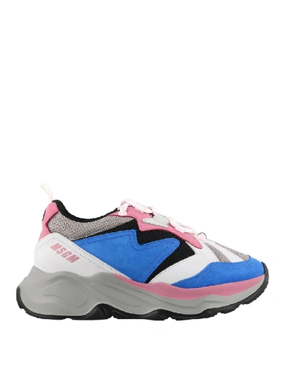 Msgm Attack Colour-block Sneakers In Grey