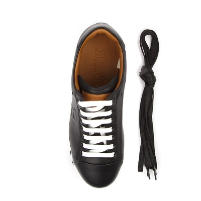 Shop Bally Wivian Black Leather Sneakers