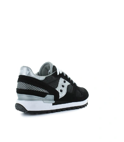 Shop Saucony Originals Shadow Black/silver Sneaker