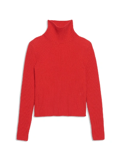 Shop Balenciaga Red Rib Knit Turtleneck