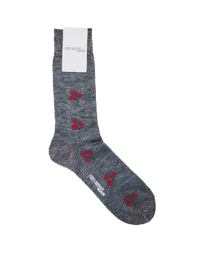 Shop Junya Watanabe Grey & Red Socks