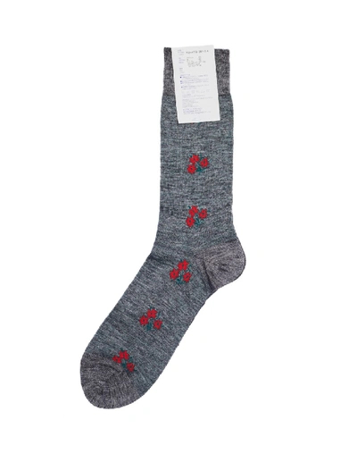 Shop Junya Watanabe Grey & Red Socks