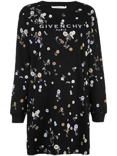 Shop Givenchy Black Women's Black Floral T-shirt Dress