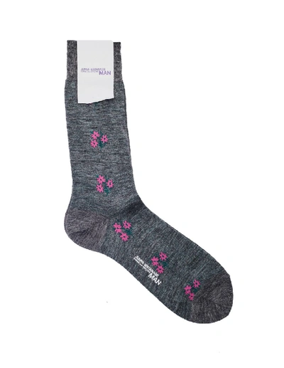 Shop Junya Watanabe Grey & Pink Socks