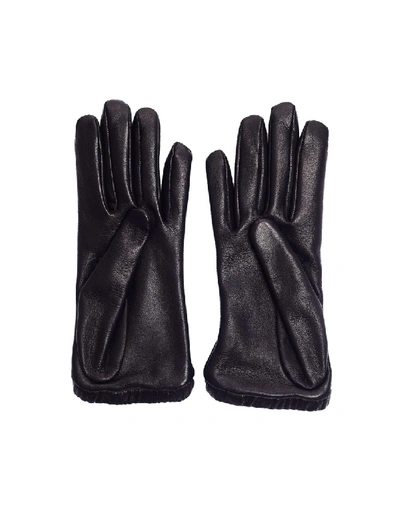 Shop Balenciaga Black Leather Gloves