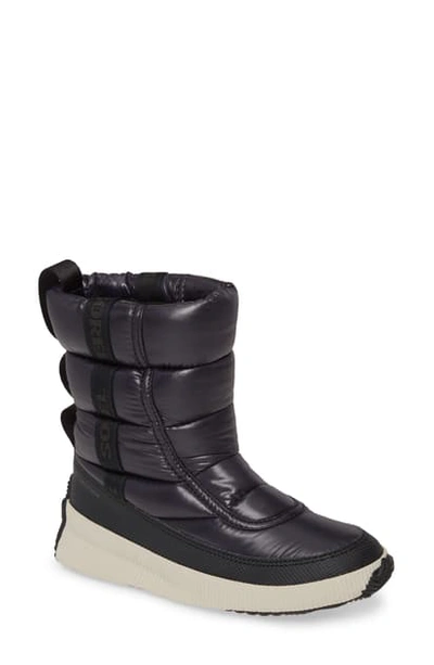 Shop Sorel Out 'n About Puffy Waterproof Snow Boot In Black Fabric