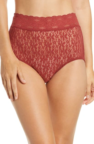 Shop Wacoal Halo Lace Briefs In Red Pear