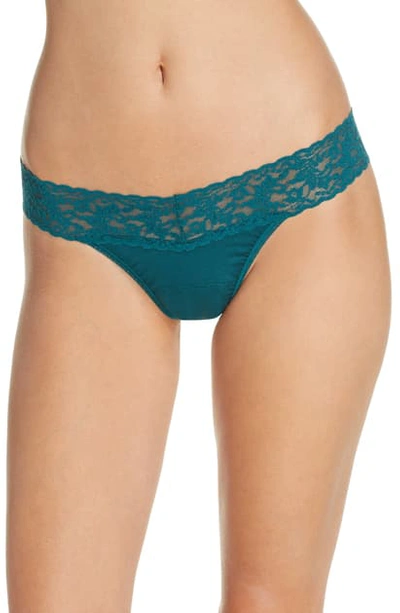 Shop Hanky Panky Low Rise Thong In Evergreen