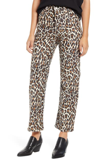 levi's ribcage leopard print corduroy jeans