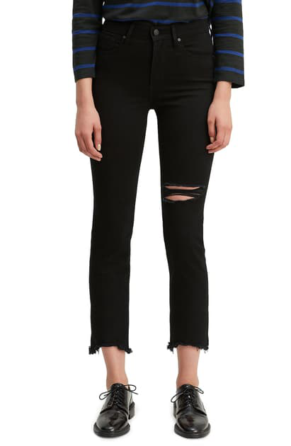 levi's high rise black jeans