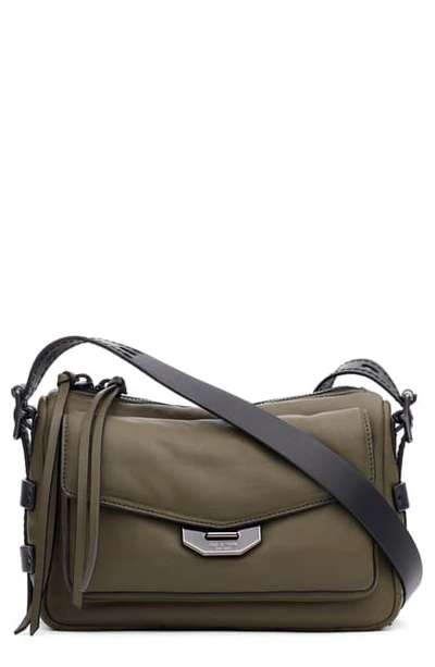 Shop Rag & Bone Small Leather Field Messenger Bag In Olive Night