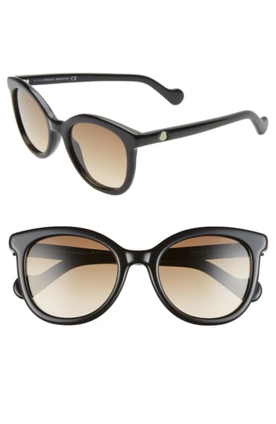 Shop Moncler 52mm Sunglasses In Black/ Gradient Smoke