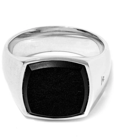 Shop Tom Wood Silver Black Onyx Cushion Ring