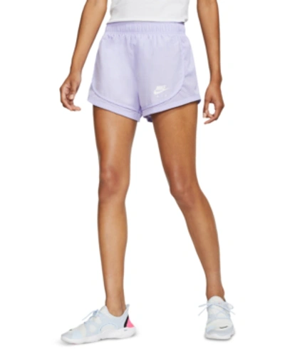 Shop Nike Women's Air Temp Dri-fit Running Shorts In Lavendar Mist/white