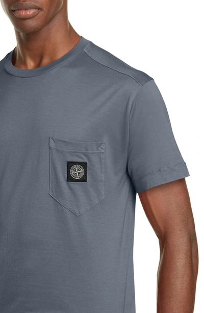 Shop Stone Island New Stone Patch Pocket T-shirt In Blue