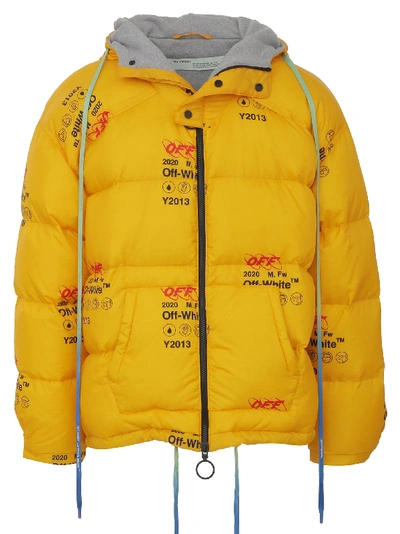 Shop Off-white Down Jacket In Yellow