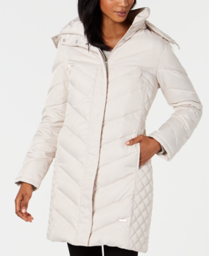 faux fur trim down puffer coat